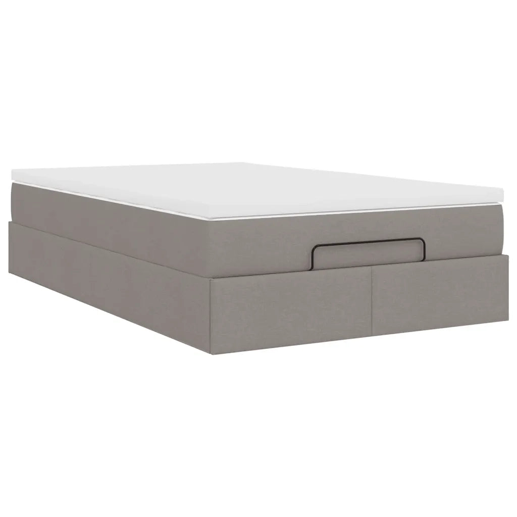 Struttura Letto Pouf con Materasso Tortora 120x200cm in Tessuto 3311103
