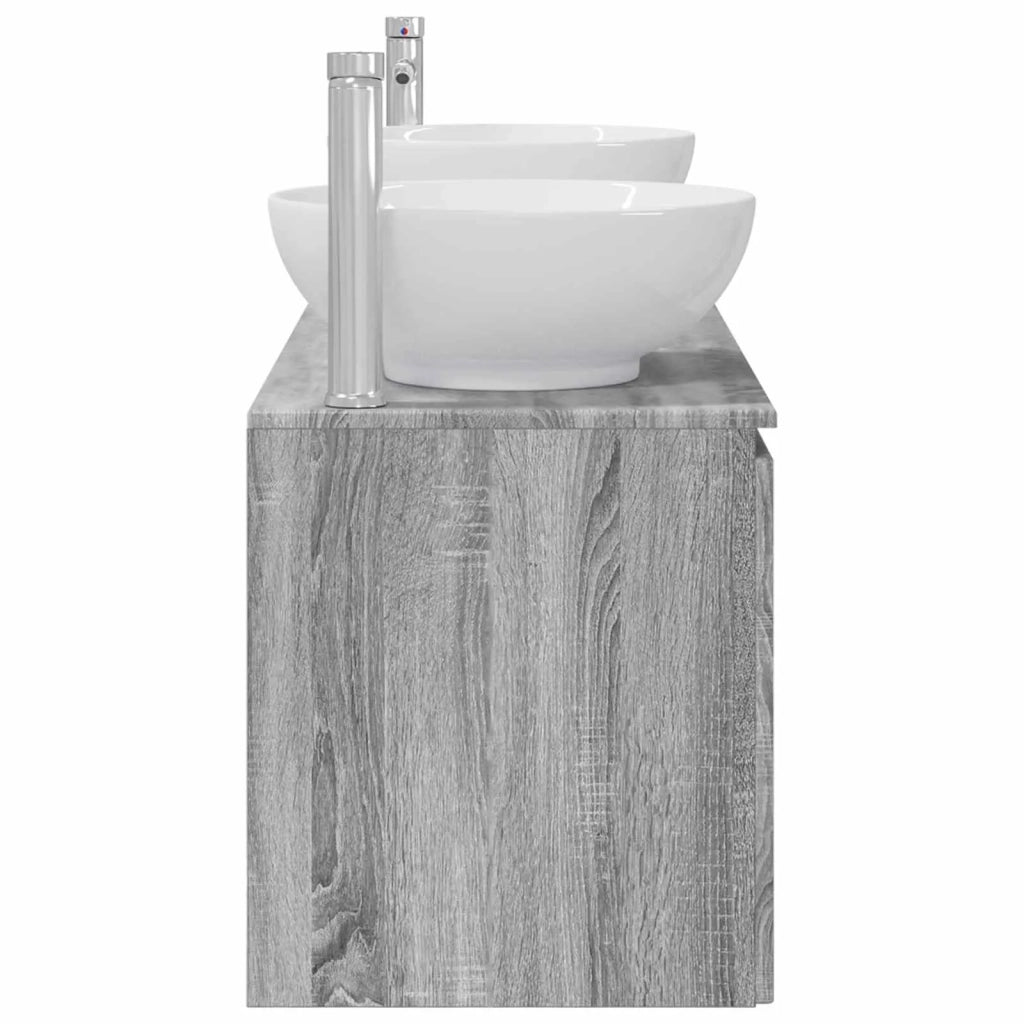 Set di Armadi da Bagno 3 pz Sonoma grigio 49,5 x 44,5 x 65 cm 3405693