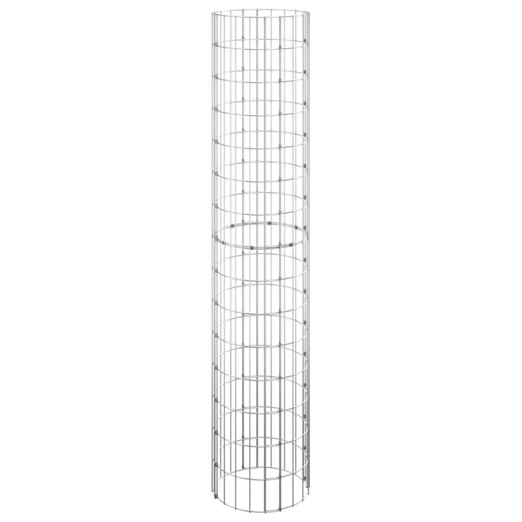 Gabbione circolare rialzato 3 pezzi acciaio zincato Ø30 x 150 cm argento 02_0039902