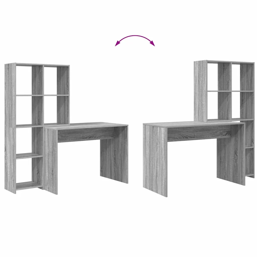 Scrivania con lo scaffale Grigio Sonoma 138,5 x 55 x 143 cm 3337254