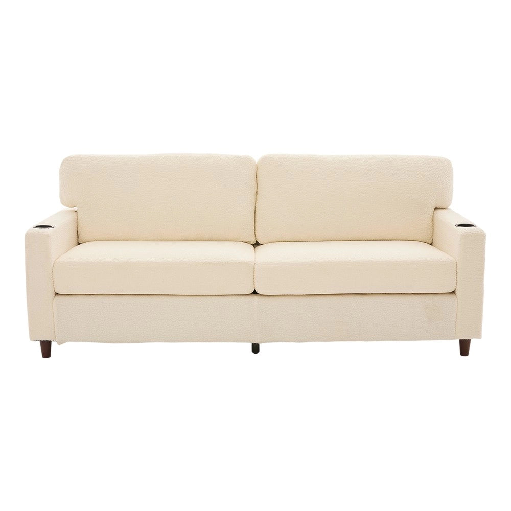 Divano 2 posti ¨C Minimal ¨C beige tessuto legno metallo cuscini imbottito