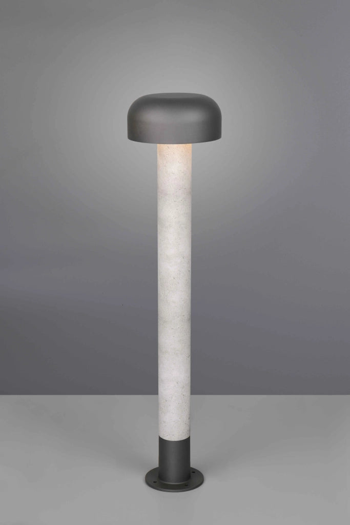 Palo alto da esterno, alluminio, antracite e cemento, H 85 cm, Fraser