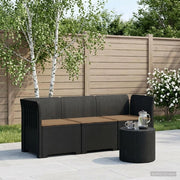 Divano da giardino 3 posti con cuscini in look rattan PP 3443820