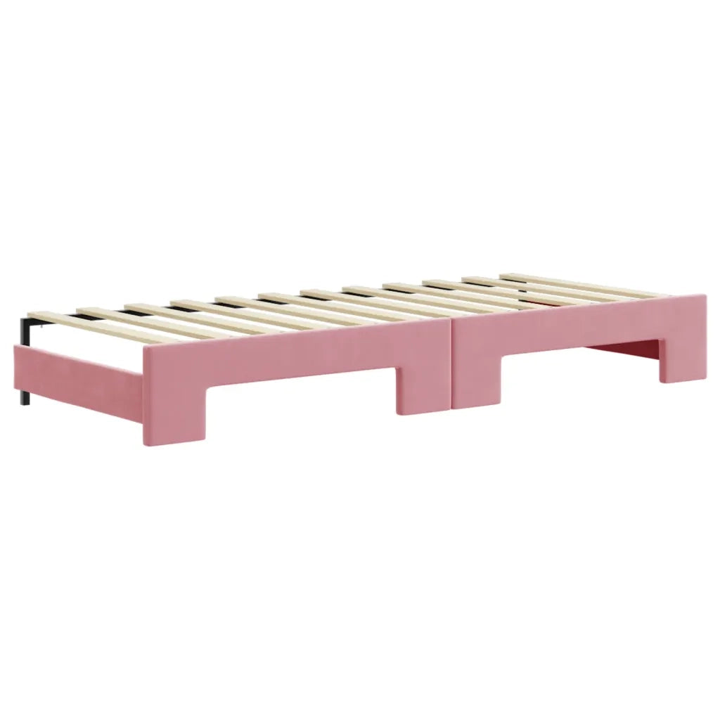 Divano Letto Estraibile con Materassi Rosa 80x200 cm Velluto 3196949