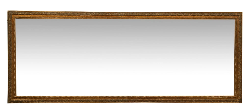 Biscottini Specchio Specchiera da parete e appendere verticale/orizzontale L72xPR3xH180 cm finitura foglia oro anticato