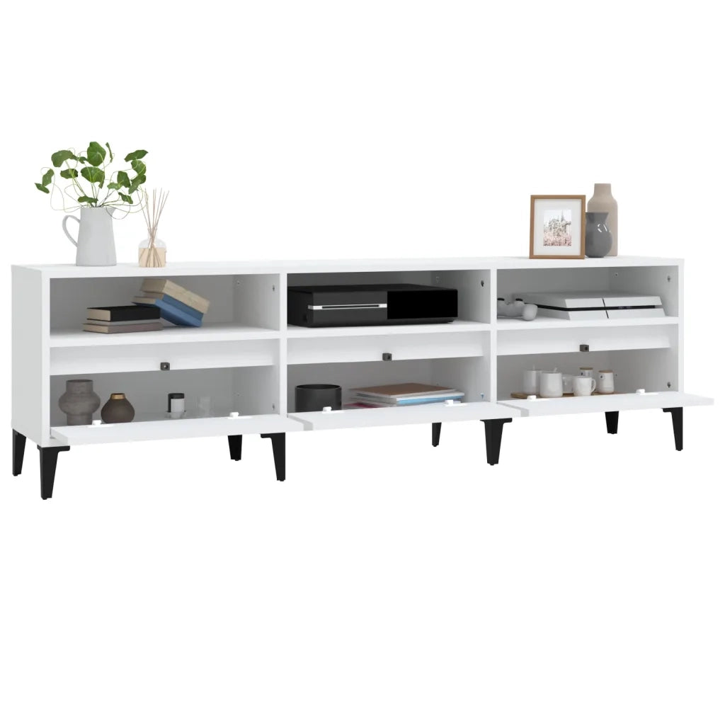 Mobile Porta TV Bianco 150x30x44,5 cm in Legno Multistrato 831917