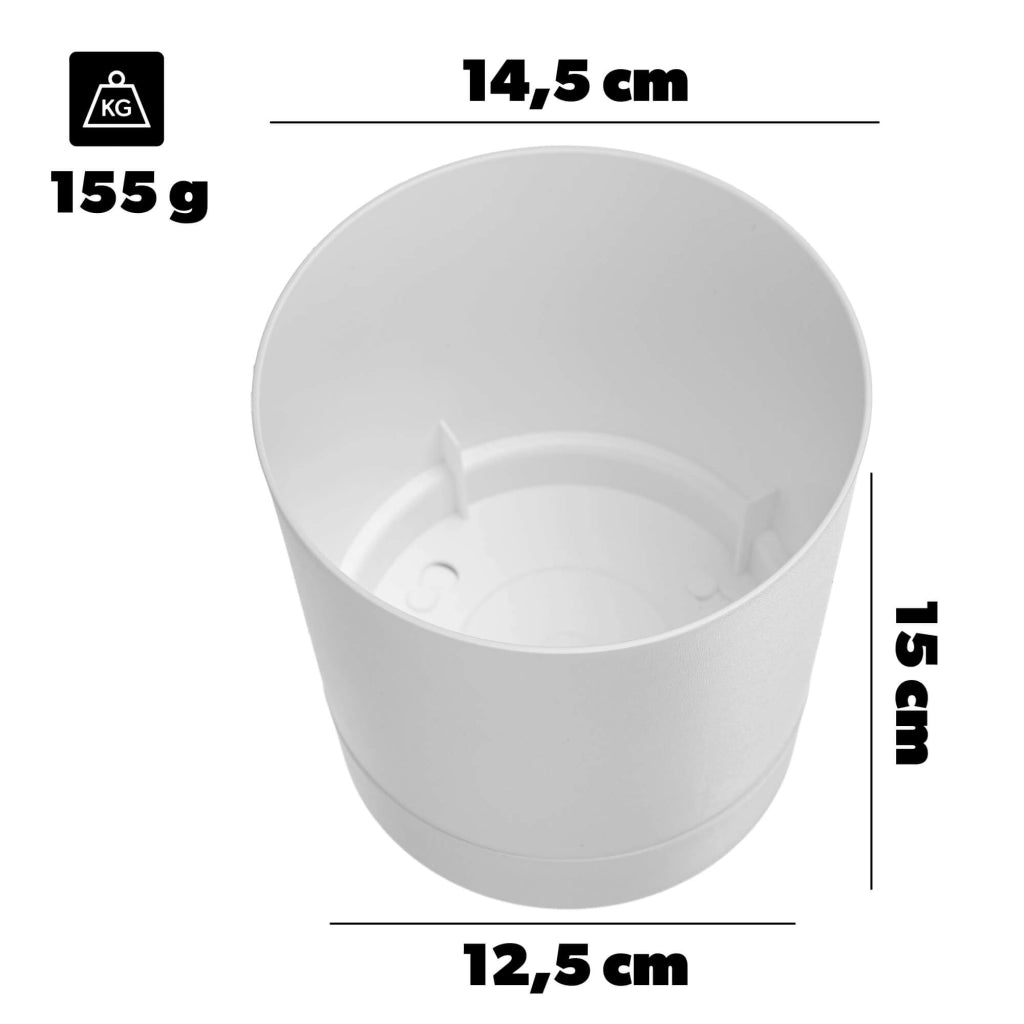 Vaso da fiori KADAX con supporto, rotondo, in plastica, 14,5 cm