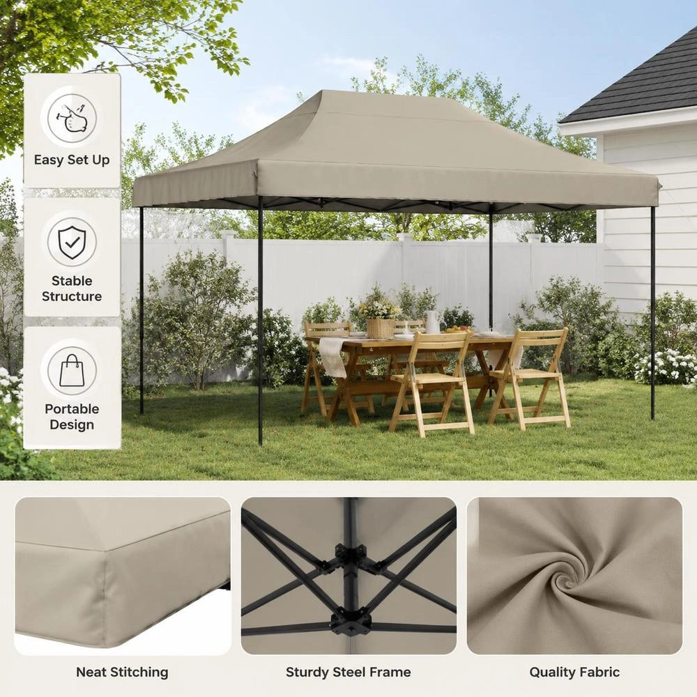 Party Tent, Foldable Pop-up, Taupe, 410x279x315 Cm