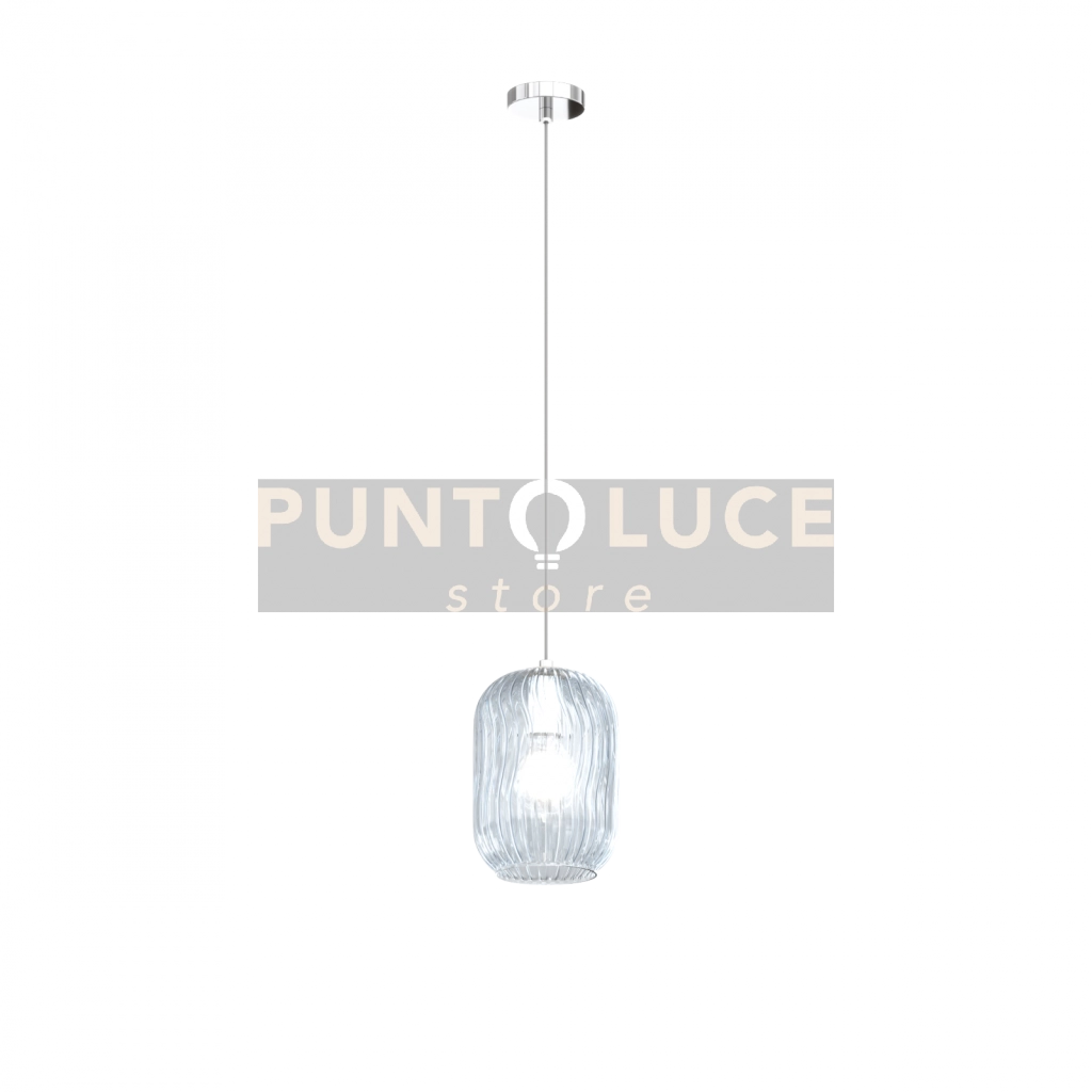 SOSPENSIONE BIANCO 1 LUCE VETRO BLU 1181BI-S1-BL