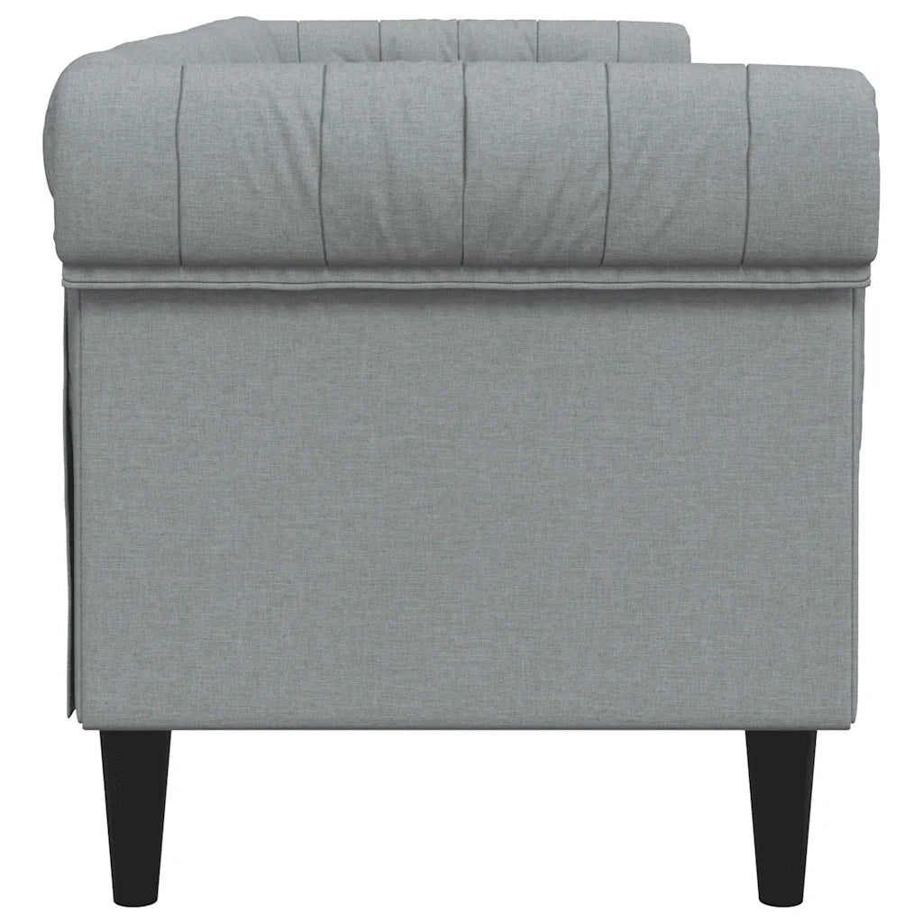 Divano Chesterfield a 3 Posti-Sofa 3 Posti-Divanetto Grigio Chiaro in Tessuto
