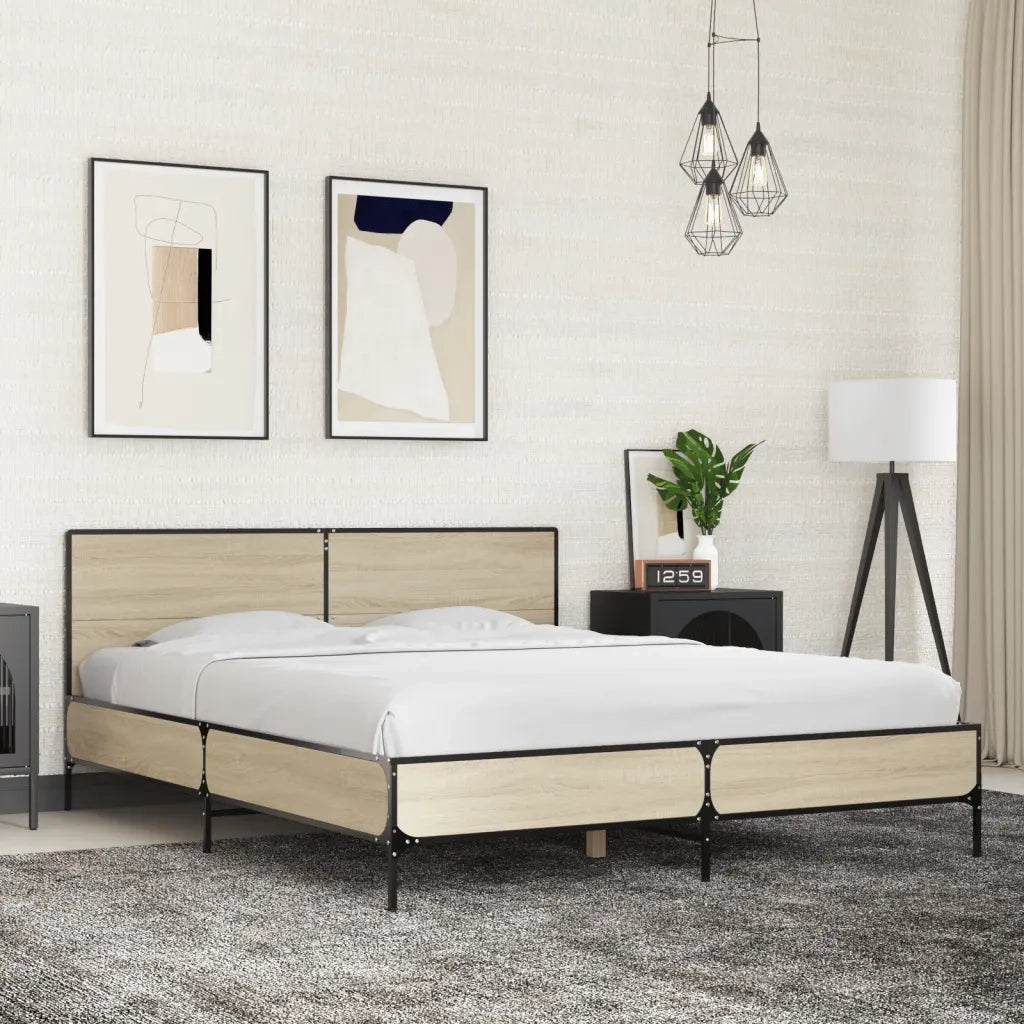 Giroletto Rovere Sonoma 160x200 cm in Legno Multistrato Metallo 3280008