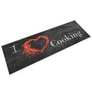 Tappetino da cucina morbido flessibile e lavabile 180 x 60 cm velluto nero 02_0046042