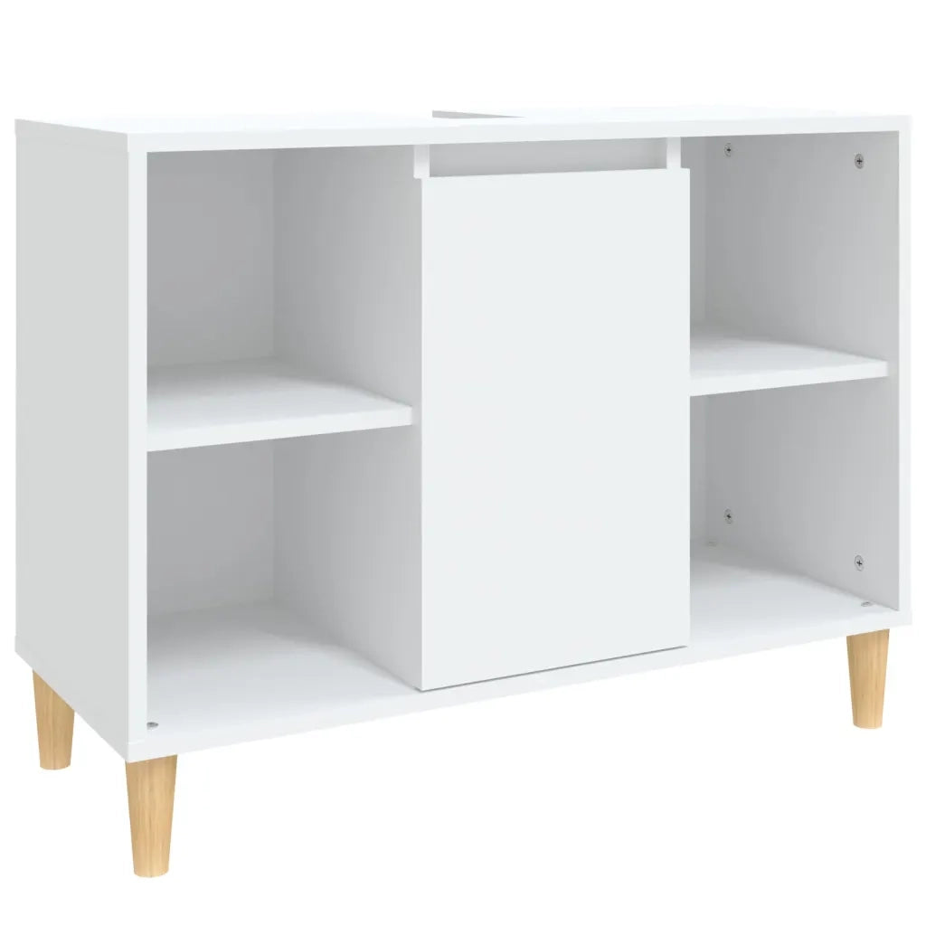 Mobile Lavabo-Armadietto da bagno Bianco 80x33x60 cm in Legno Multistrato 745780