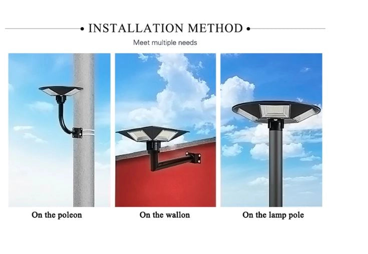 Faro Lampione LED Stradale Per Giardino 150W Pannello ad energia solare Telecomando IP66