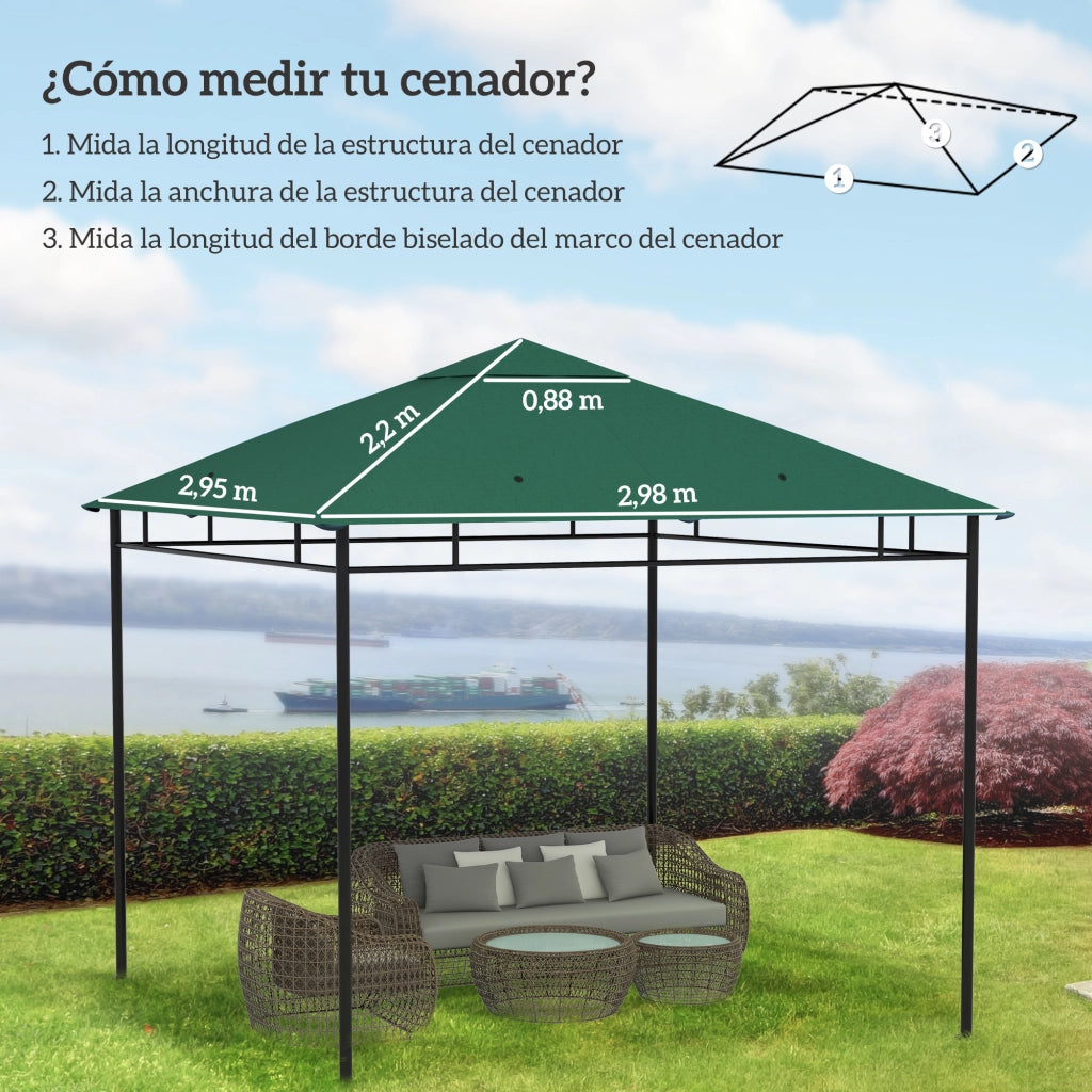 Copertura Gazebo Giardino ¨C zephmum ¨C Verde 300x300 cm