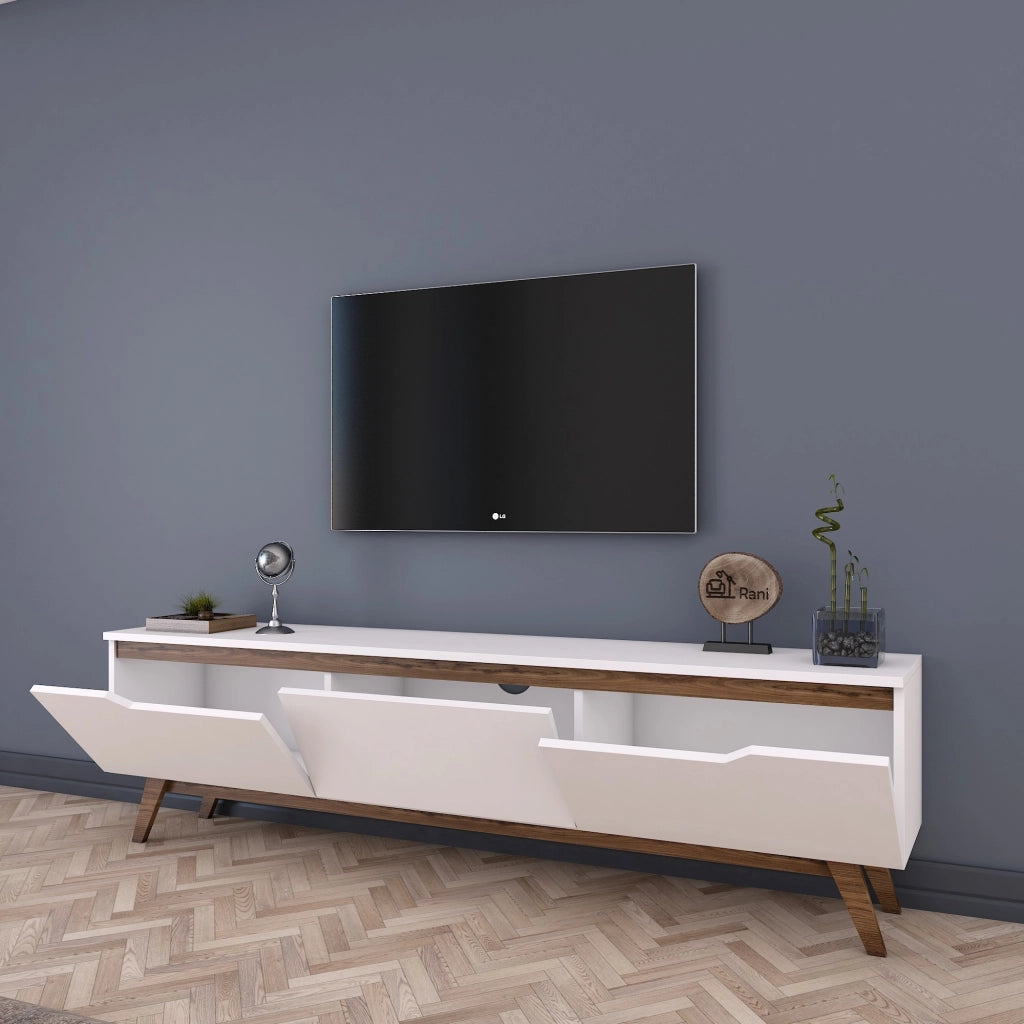 Porta TV in legno "Digi" - 180 x 35 x 48 cm - Marrone