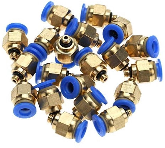 Connettori pneumatici veloci per trachea - Male Thread 4mm - 20 pezzi - Connettori veloci per trachea - affidabili e efficienti - Adatto per uso medico