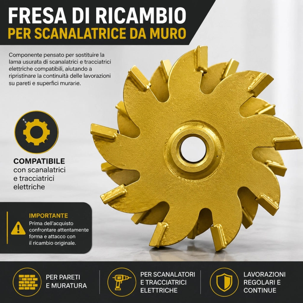 Fresa Ricambio 80 x 35 mm per Scanalatrice da Muro Colore Casuale