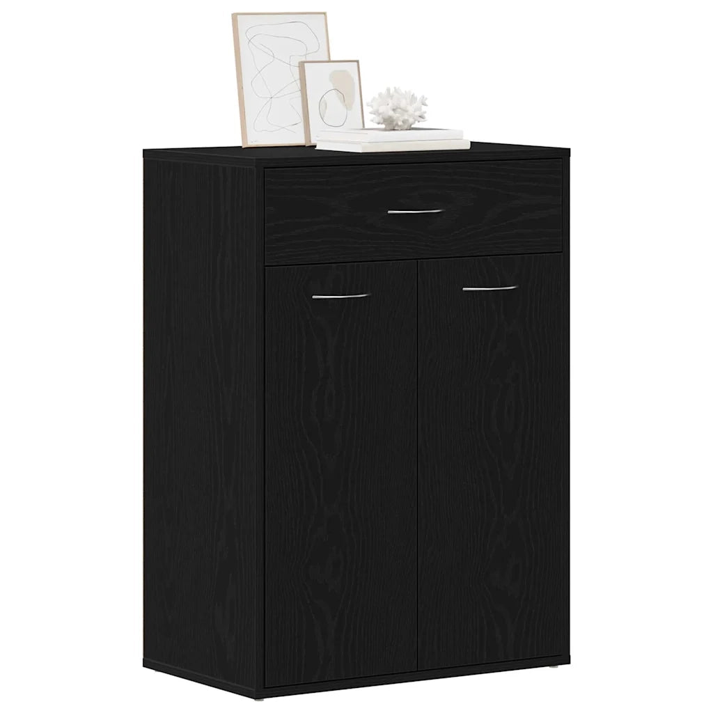 Scarpiera | Mobile per scarpe Rovere Nero 60 x 35 x 84 cm Legno multistrato
