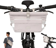 Borsa da Bicicletta Beige - Lasse - 2 in 1 Borsa da Fisica & Borsa da Spalla - Tas per Bikepacking per il Manubrio con Riflesso - Impermeabile