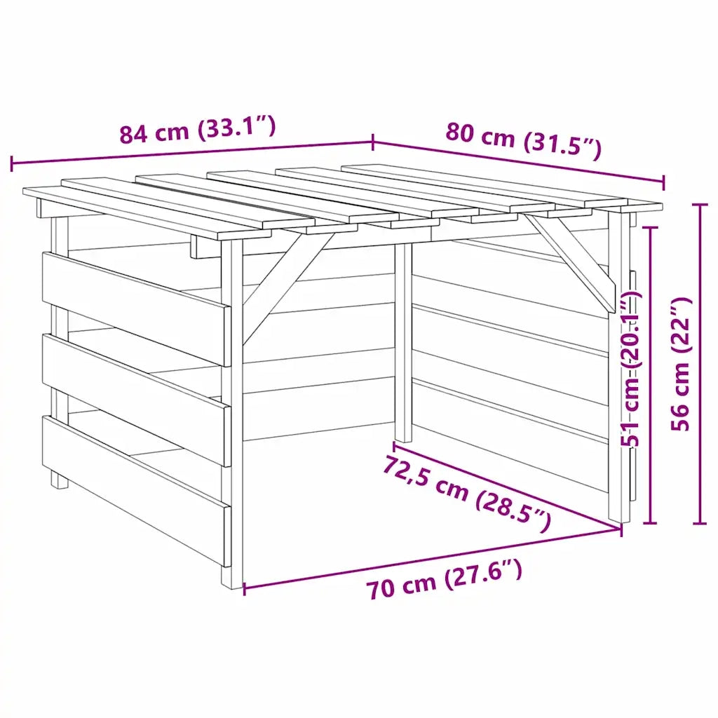 Garage per tosaerba Marrone 84 x 80 x 56 cm 42013028