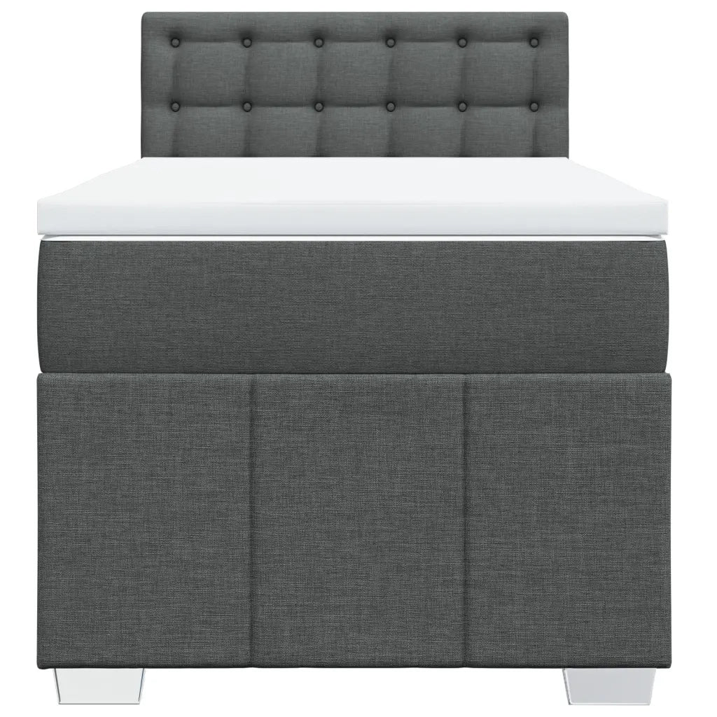 Giroletto a Molle con Materasso Grigio Scuro 100x200 cm Tessuto