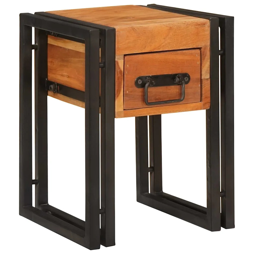 Tavolino con cassetto 30 x 30 x 40 cm Legno di Acacia Massello 4016717