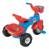 Triciclo per Bambini 51x64x49 cm con Pedali e Cestino Blu e Rosso