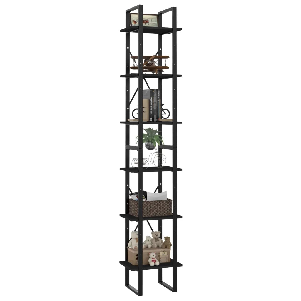 Libreria a 6 Ripiani Nera 40x30x210 cm in Truciolato cod mxl 18641