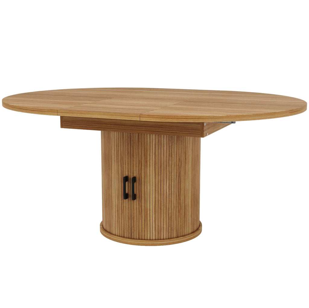 Tavolo da pranzo allungabile 118(158)x118x76.8 cm con vano contenitore; MDF; finitura noce
