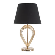 Lampada da Tavolo VKH123, Nero, Metallo, 32,5x32,5x53,5 cm