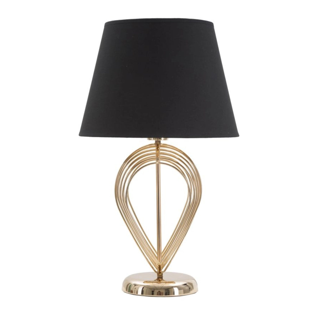 Lampada da Tavolo VKH123, Nero, Metallo, 32,5x32,5x53,5 cm