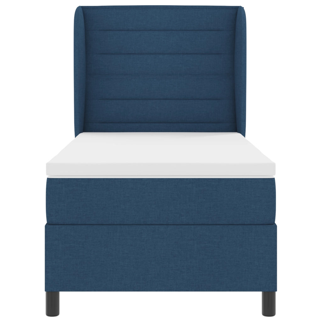 Letto Box Spring con Materasso Blu 80x200 cm Tessuto