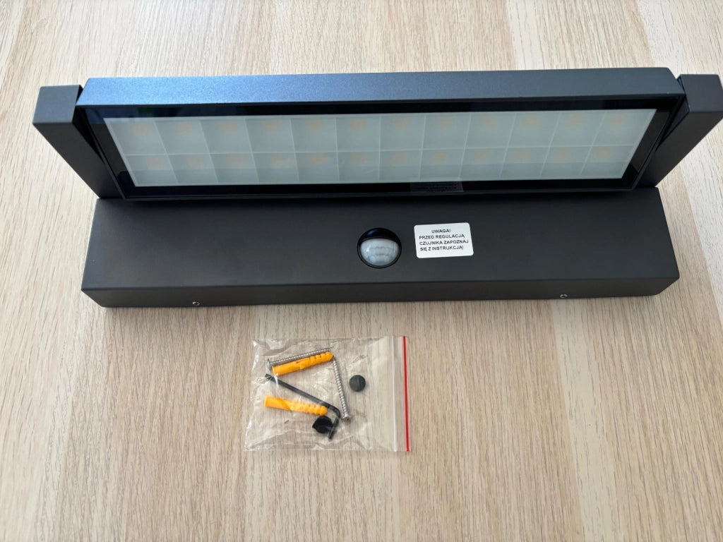 Applique esterna SU-MA Ren LED 27W sensore IP65 grigio