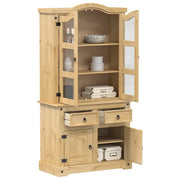 Vetrina Corona 100x48,5x179 cm in Legno Massello di Pino