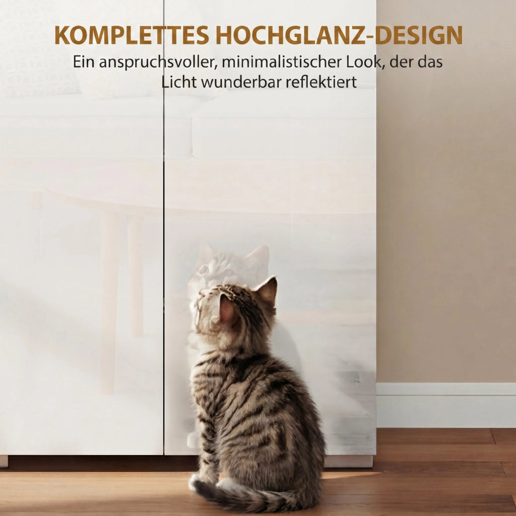 Armadio Alto da Cucina ¨C zephmum ¨C Bianco Lucido 180x60x200