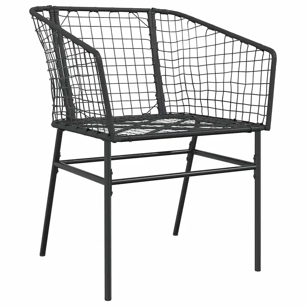 Set Mobili da Pranzo per Giardino 5 pz Nero Polyrattan Vetro 3334486