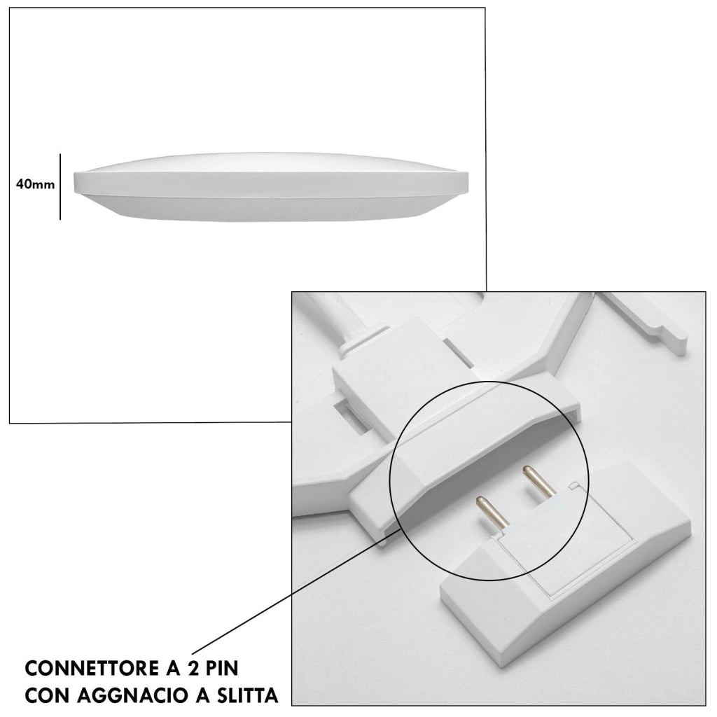 Plafoniera LED slim tonda da esterno elegante impermeabile da 42W luce calda naturale fredda soffitto bagno balcone terrazza