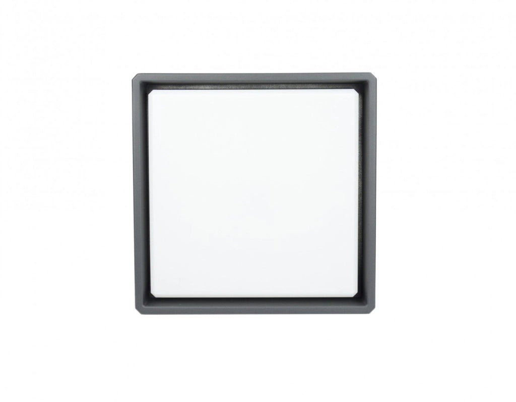 Plafoniera esterna LED 18W quadrata grigio scuro IP65