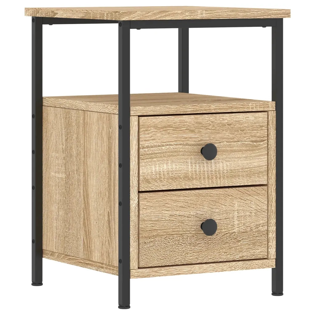 Comodini 2pz Rovere Sonoma 34x35,5x50 cm in Legno Multistrato 826016