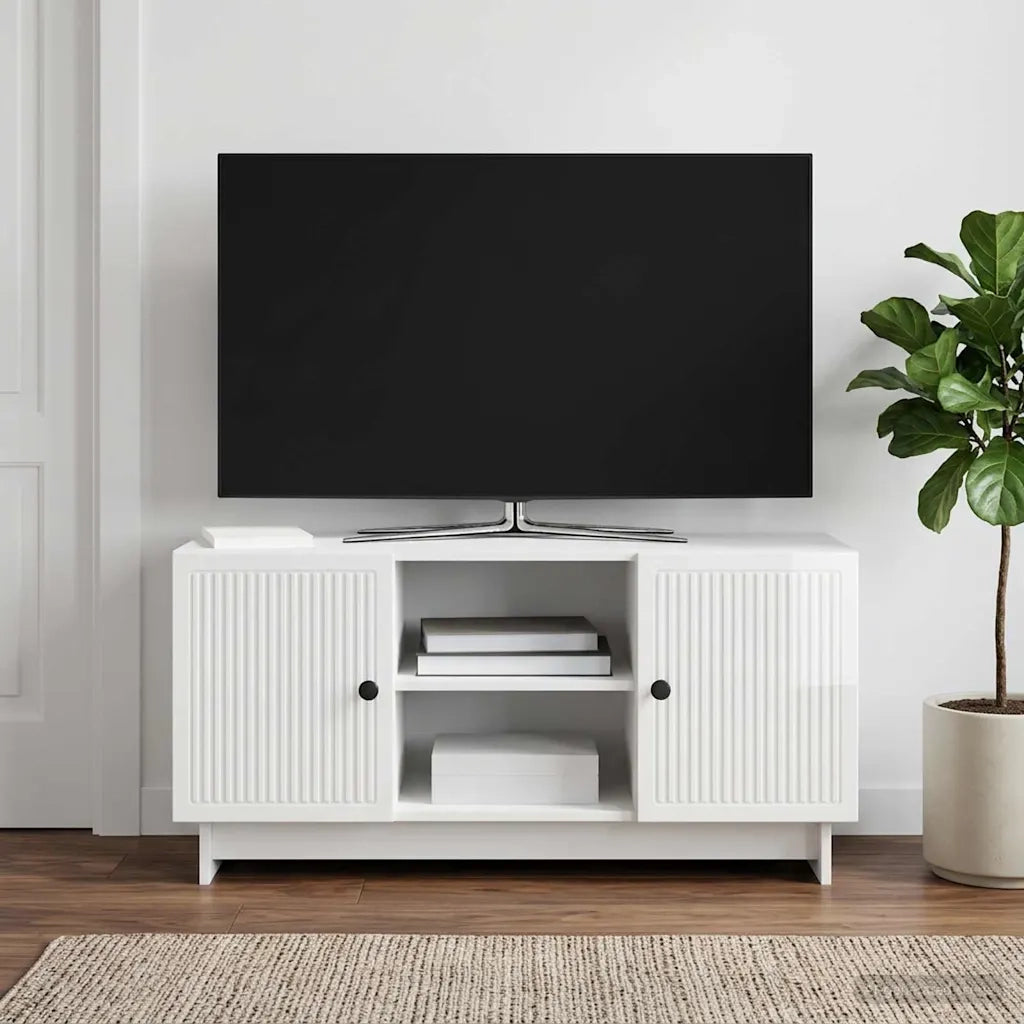 Mobile TV 102 x 34,5 x 50 cm Bianco Lucido Legno ingegnerizzato 894009