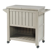 Carrello di servizio mobiletto portaoggetti per cucina/soggiorno con refrigeratore 102 x 47 x 87 cm effetto legno beige 03_0009220