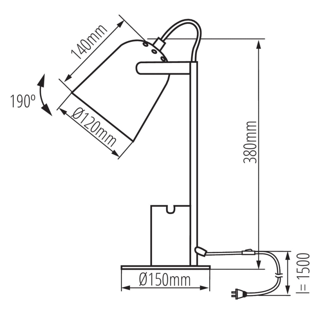Lampada da scrivania regolabile gialla RAIBO 5W Kanlux