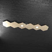 HEXAGON APPLIQUE-PLAFONIERA 3 LUCI + 3 DECORATIVO SABBIA 1142-3L3D-SA