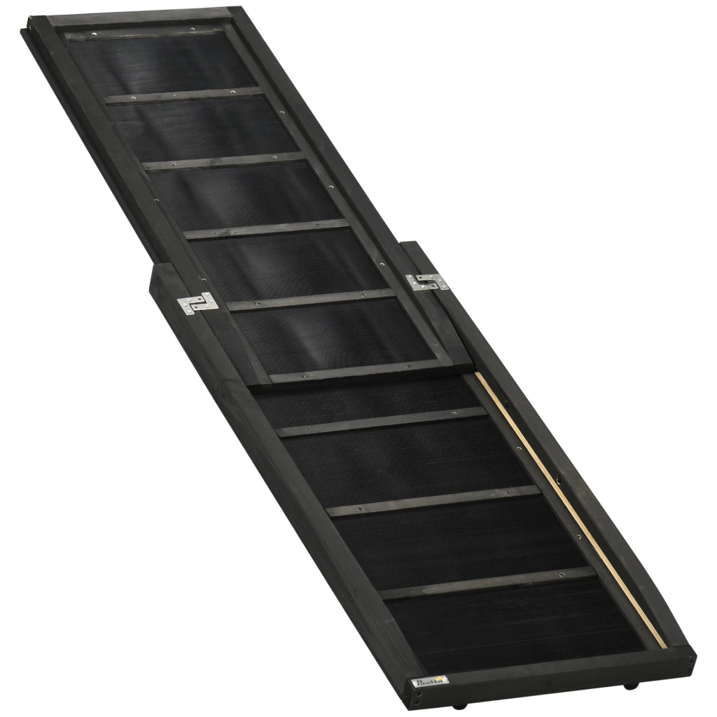 Rampa per Cani Pieghevole in Legno ¨C Zephmum ¨C Nero 43x165x6.5cm