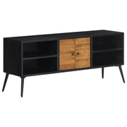 Mobile TV multimediale mensola TV credenza TV sala da pranzo soggiorno camera da letto 112 x 31 x 45 cm teak massello di recupero marrone 02_0025781