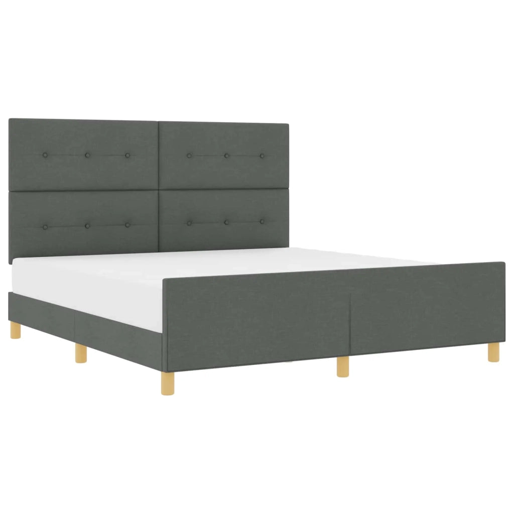 Struttura del letto Grigio scuro 180 x 200 cm Tessuto 3344747