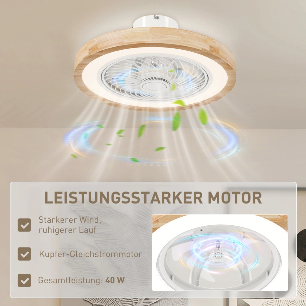 Ventilatore da Soffitto con Luce e Telecomando ¨C Zephmum ¨C Marrone Chiaro
