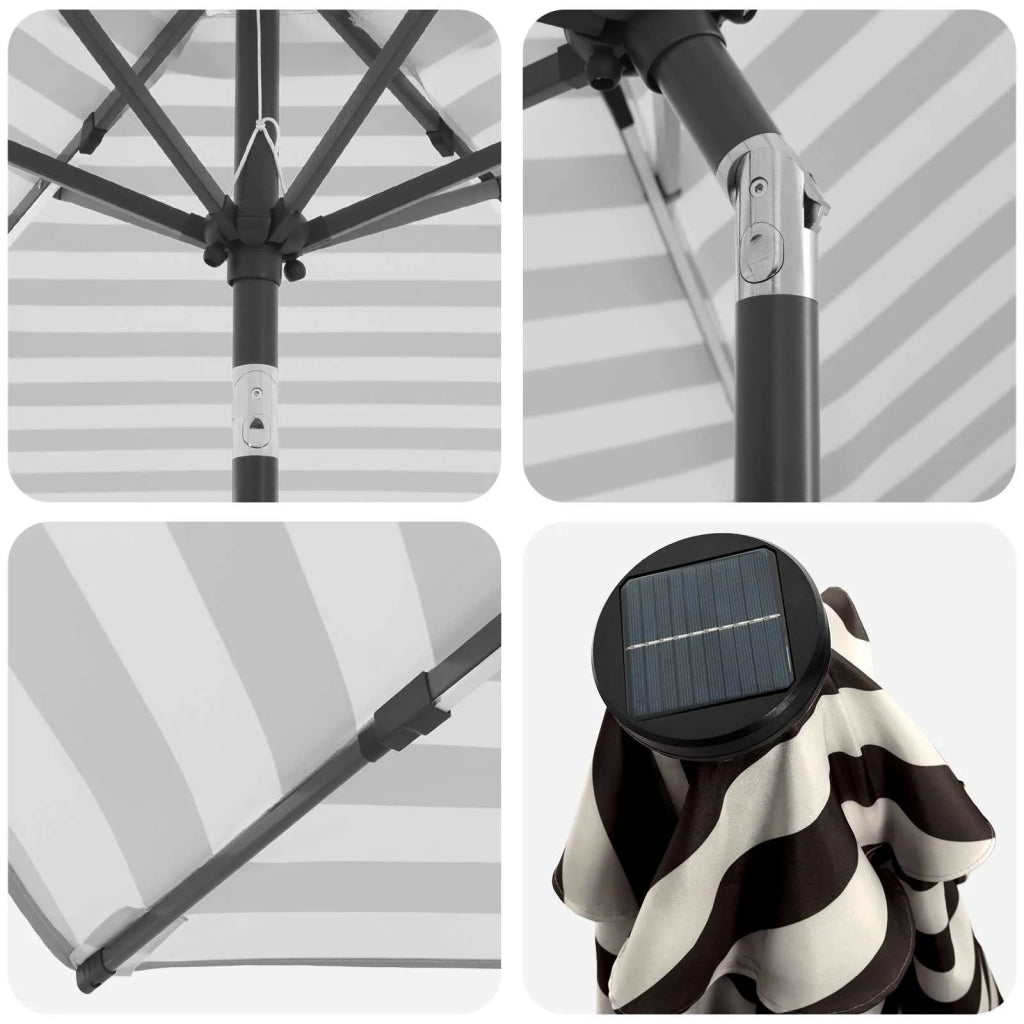 Parasol da Giardino con Luci LED 230 x 230 cm Poliestere 42036256