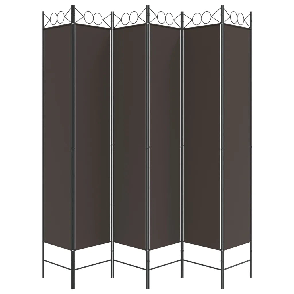 Divisorio a 6 Pannelli Marrone 240x220 cm in Tessuto 350175